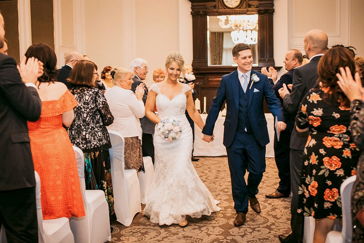 walking back down the isle