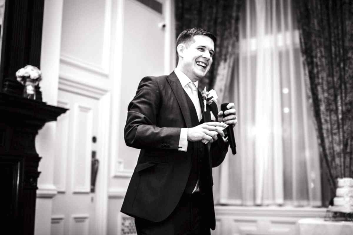 groom giving a speech