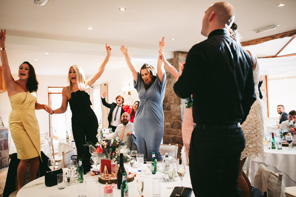 everyone dancing on their chairs at beeston manor